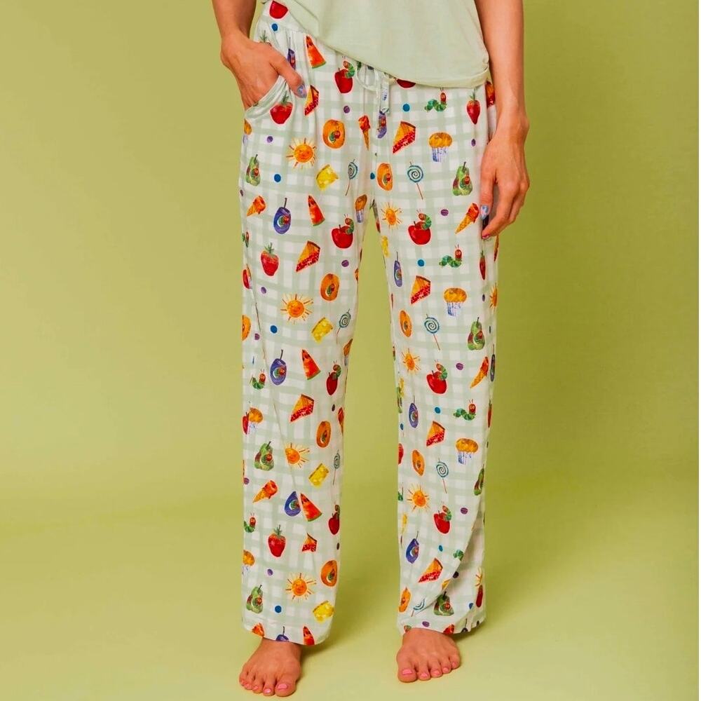 World of Eric Carle Bums & Roses Very Hungry Caterpillar Lounge Pants Size Large